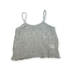 STARING AT STARS Women’s Gray Crinkle Textured Braided Strap Tank Top Size Mediu